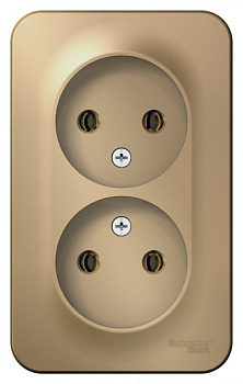 Розетка 2-м ОП Blanca 16А IP20 250В без заземл. без защ. шторок с изолир пласт титан SE BLNRA000214