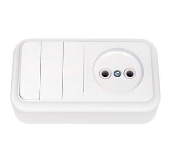 Блок ОП 3В-РЦ-525 (3-кл.выкл.+роз. без заземл.) белый Без НДС п.п.1,16 п.1ст.118 НК