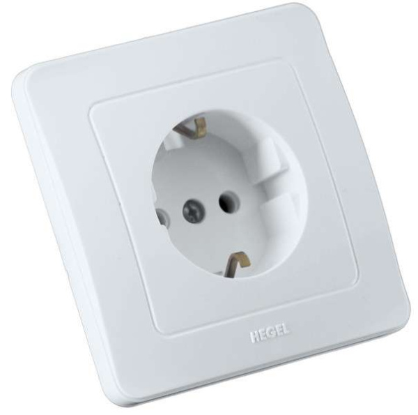 Розетка 1-м РС16-312 с заземл. белый IP44 Без НДС п.п.1,16 п.1ст.118 НК