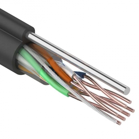 Кабель FTP 4х2х24AWG кат.5е медь с тросом бухта (м)