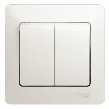 Выключатель 2-кл. Glossa 10А IP20 (сх. 5) 10AX в сборе перламутр SE GSL000652