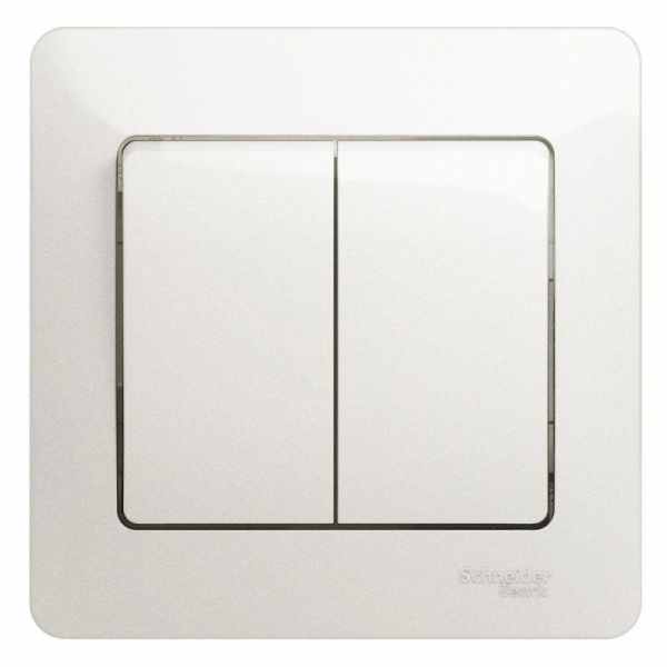 Выключатель 2-кл. Glossa 10А IP20 (сх. 5) 10AX в сборе перламутр SE GSL000652