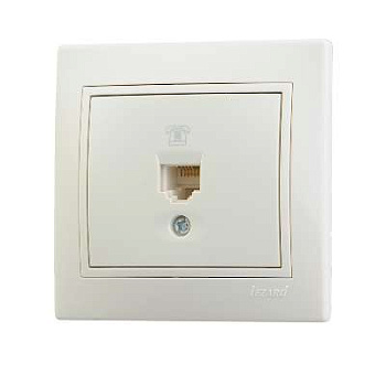 701-0303-137 Розетка 1-м Mira телефонная RJ11 крем. Lezard