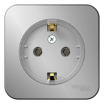 Розетка 1-м ОП Blanca 16А IP20 250В с заземл. без защ. штор с изолир. пласт алюм. SE BLNRA110113