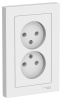 Розетка 2-м AtlasDesign 16А IP20 без заземл. в сборе лотос SE ATN001320