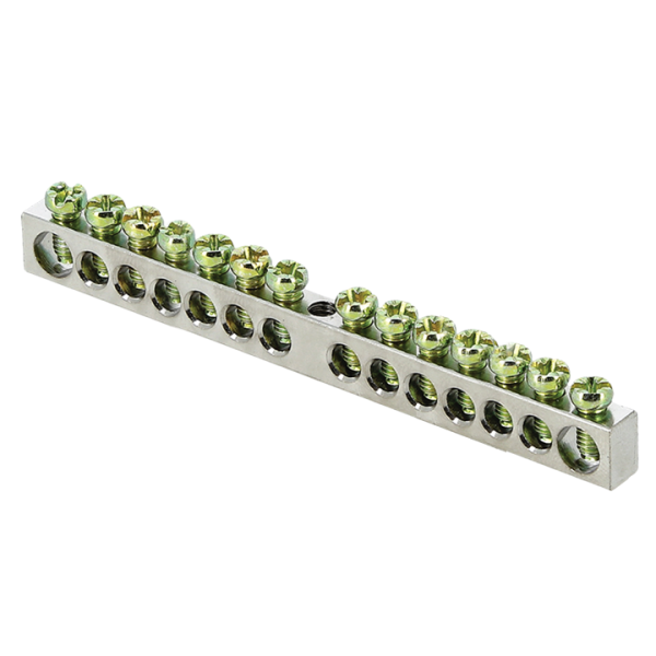 Шина PEN "ноль-земля" 6х9 14 отв. никель крепеж по центру PROxima EKF sn1-63-14