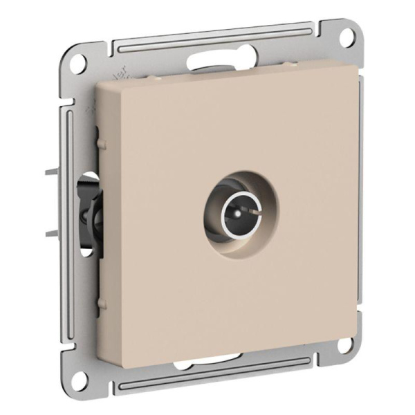 Розетка телевизионная оконечная TV AtlasDesign 1дБ механизм песочный SE ATN001291