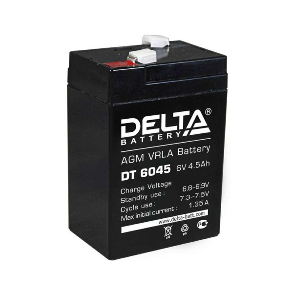 Аккумулятор 6В 4.5А.ч Delta DT 6045