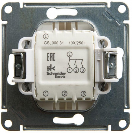 Механизм выключателя 3-кл. СП Glossa сх.3 10А IP20 10AX перламутр SchE GSL000631