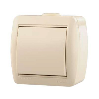 710-0300-100 Выключатель 1-кл. ОП Nata 10А IP20 крем. Lezard