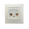701-0303-143 Розетка 2-м Mira комп.+ телеф. RJ11+RJ45 крем. Lezard