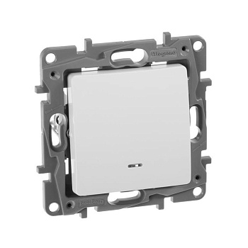 Механизм выключателя 1-кл. Etika с подсветк. бел Leg. 672203