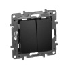 Механизм переключателя 2-кл. Etika авт.антрацит Leg 672612