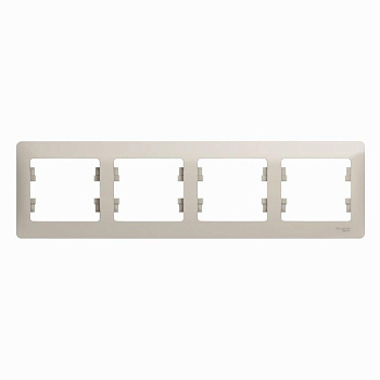 Рамка 4-м Glossa горизонт. молочный SЕ GSL000904