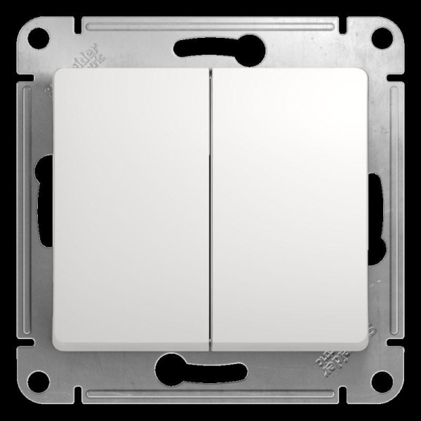 Механизм выключателя 2-кл. СП GLOSSA 10А IP20 10AX бел. SchE GSL000151