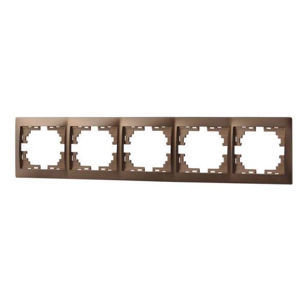 Рамка 5-м Мира горизонт. свет. корич. Lezard 701-3100-150