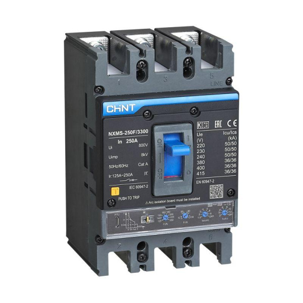 Авт. выкл. NXMS-250SF 3P 250A 36kA с электронным расцепителем (R) CHINT 264755