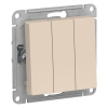 Выключатель 3-кл. СП AtlasDesign 10А IP20 (сх. 1+1+1) 10AX механизм бежевый SE ATN000231
