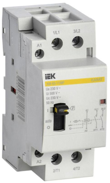 Контактор модульный КМ63-11МР с ручным управлением AC KARAT IEK MKK12-63-11