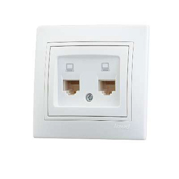 701-0202-141 Розетка 2-м Mira компьютерная RJ-45 бел. Lezard