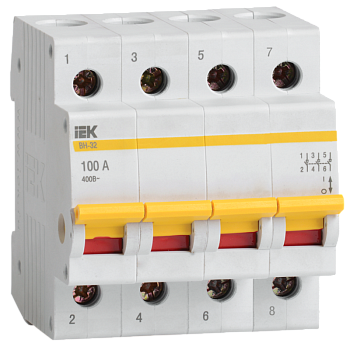 Выключатель нагрузки ВН-32 100А/4П IEK MNV10-4-100