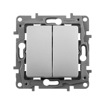 Механизм выключателя 2-кл. Etika алюм. Leg. 672402