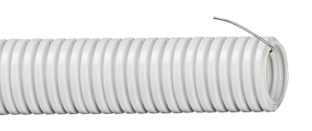 Труба гофрированная ПВХ d16мм с протяжкой сер. ELASTA (уп.100м) IEK CTG20-16-K41-100I