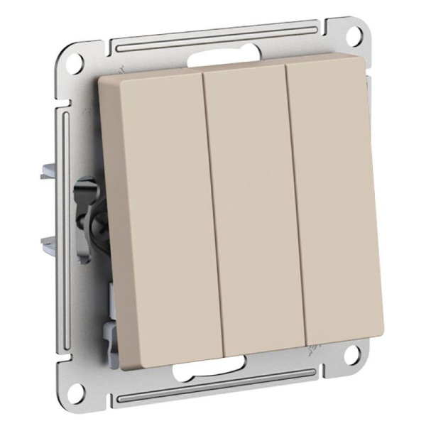 Выключатель 3-кл. СП AtlasDesign 10А IP20 (сх. 1+1+1) 10AX механизм песочный SE ATN001231