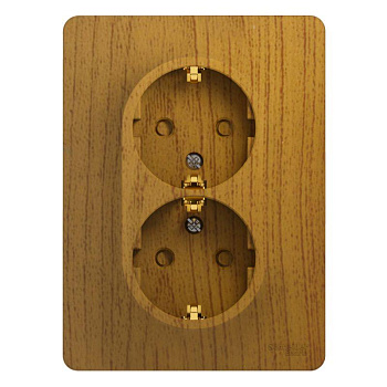 Розетка 2-м СП Glossa 16А IP20 с заземл. защ. шторки в сборе дуб SE GSL000526