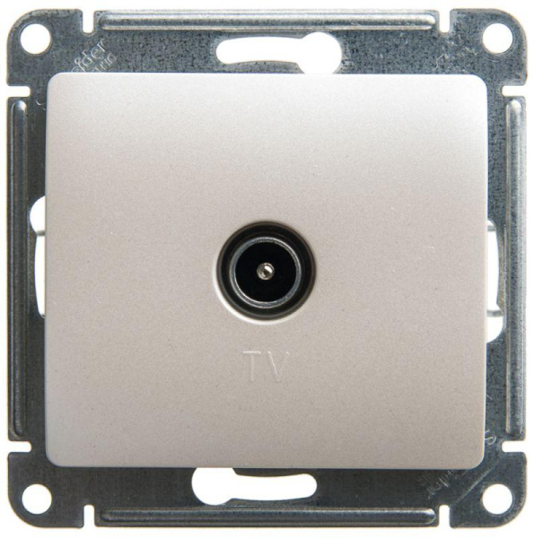 Розетка телевизионная проходная TV 1-м СП Glossa 4дБ механизм перламутр SE GSL000692