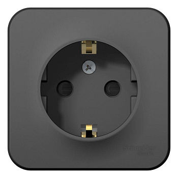 Розетка 1-м ОП Blanca 16А IP20 250В с заземл. защ. шторки с изолир. пластиной антрац. SE BLNRA011116