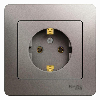 Розетка 1-м СП Glossa 16А IP20 с заземл. в сборе платина SE GSL001242