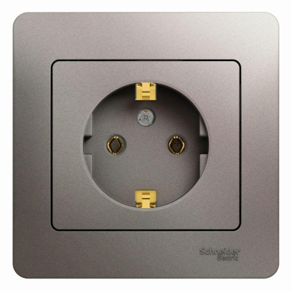 Розетка 1-м СП Glossa 16А IP20 с заземл. в сборе платина SE GSL001242